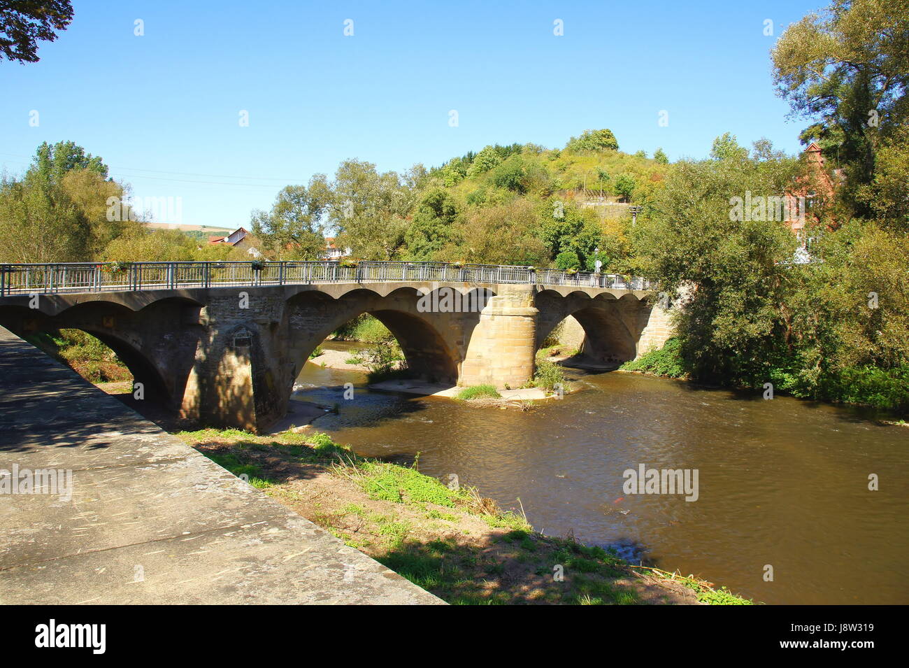 Brücke über den glan Stockfoto