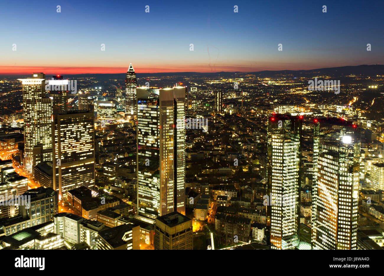 Bank, Kreditinstitut, Sonnenuntergang, Deutschland, Bundesrepublik Deutschland, Stil Stockfoto