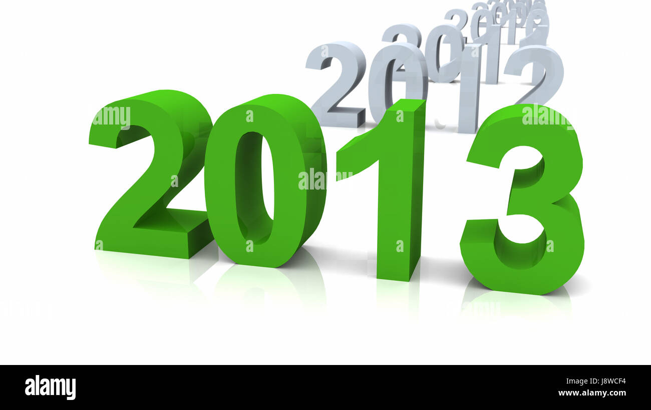 Grün, Silvester, Neujahr, Anzahl, Chronologie, Piktogramm, Symbol, Piktogramm, Stockfoto