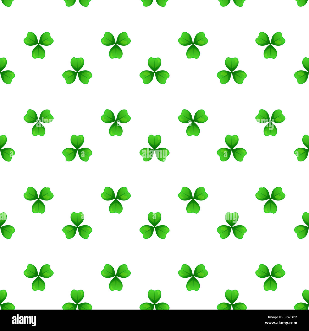 Kleeblatt, grünen Klee mit drei Blättern. St. Patricks Day Musterdesign. aneinander Gestaltungselement. Saint Patrick verwendet Zweig von drei blätterte junge cl Stockfoto