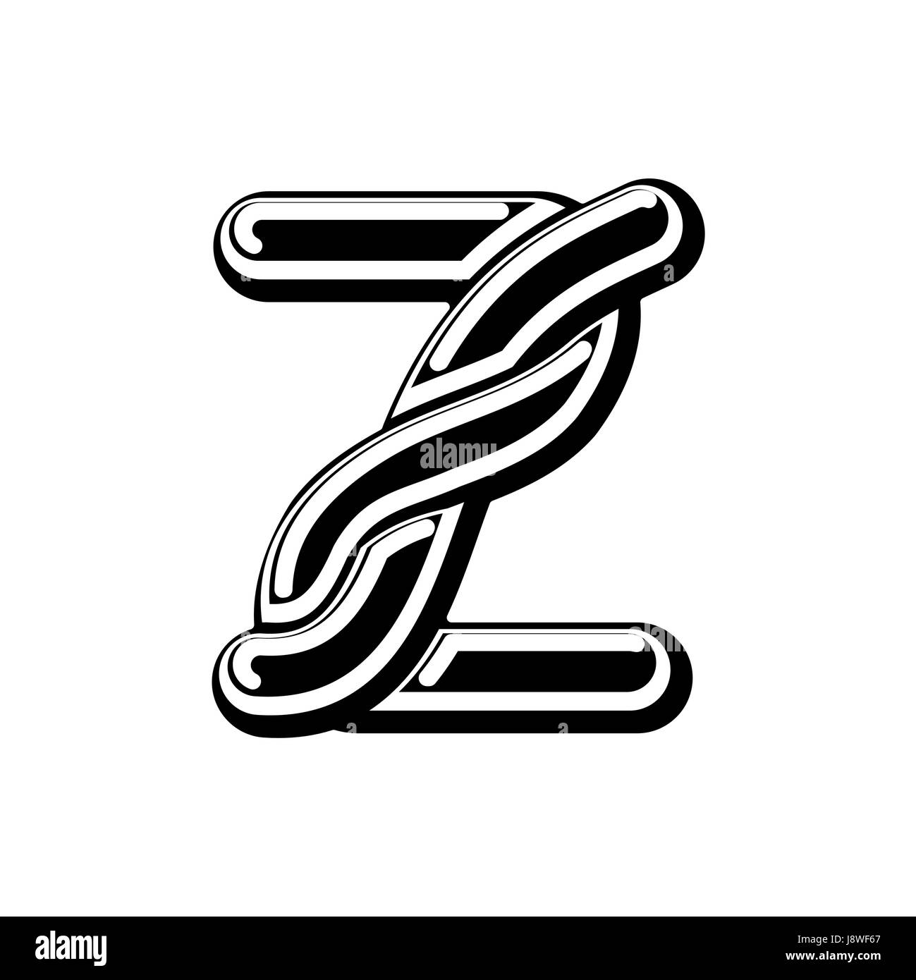 Buchstabe Z Celtic Schriftart. Nordische mittelalterlichen Schmuck ABC. Traditionelle alte Manuskripte alphabet Stock Vektor