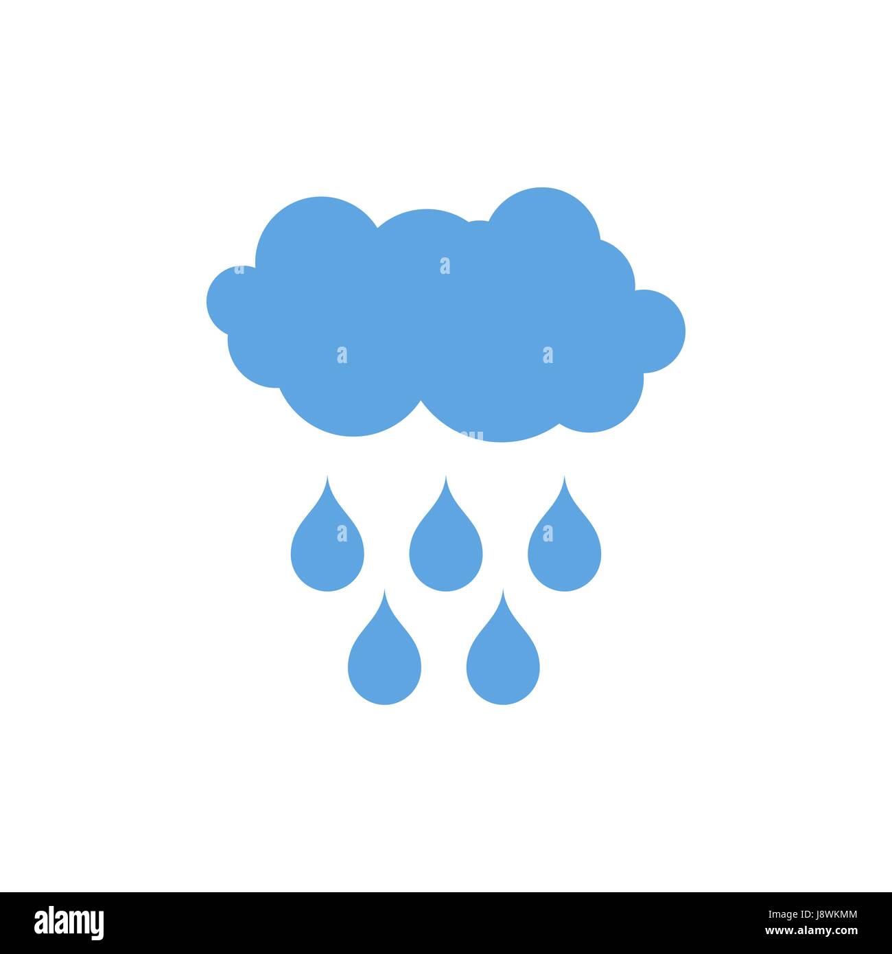 Wolken und Regen  Symbol Wetter Piktogramm  isoliert Vektor 