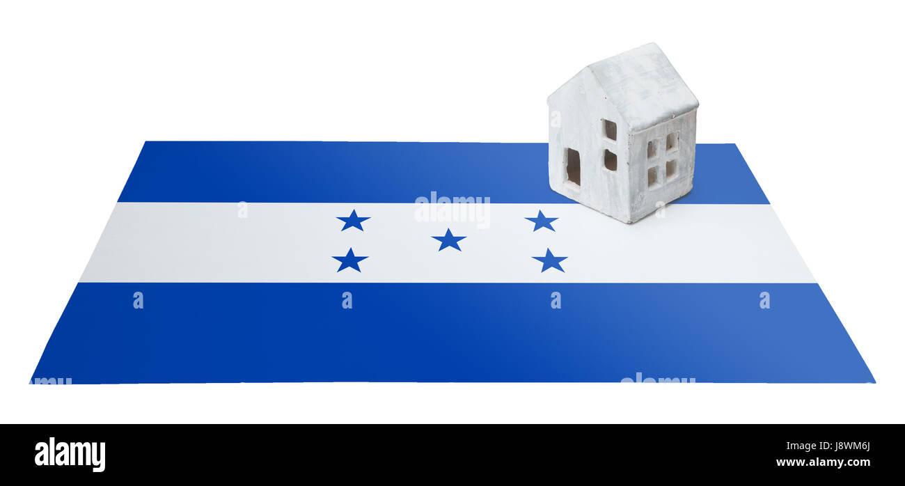 Kleines Haus auf eine Flagge - lebende oder migrieren nach Honduras Stockfoto