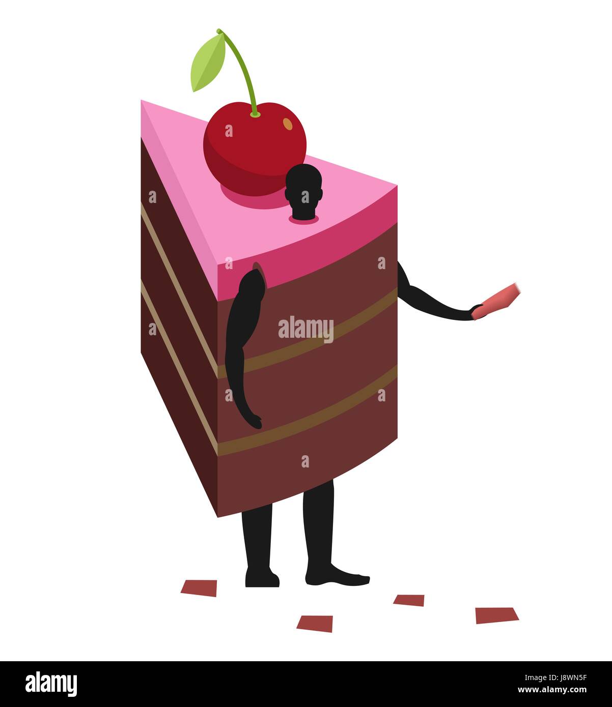 Kuchen Kostum Mann Maskottchen Forderer Mann Im Anzug Stuck Kuchen Verteilt Flyer Puppen Dessert Werbung Waren Beteiligt Stock Vektorgrafik Alamy