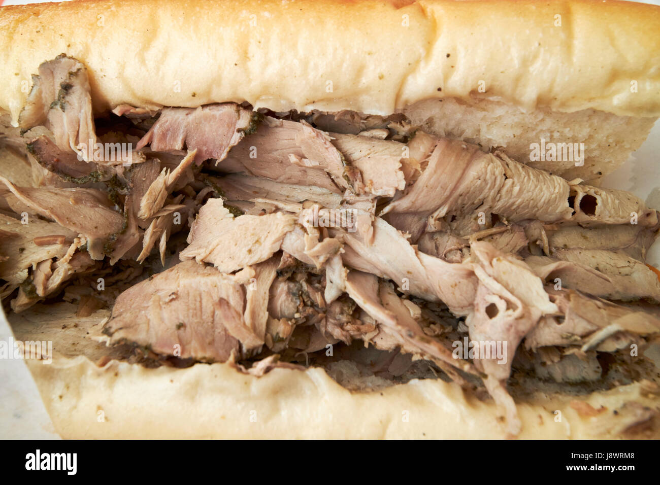 traditionelle Braten Schweinefleisch Sandwich Philadelphia USA Stockfoto