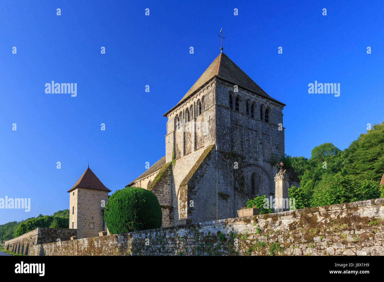 Frankreich, Creuse, Moutier-d'Ahun, Abtei Moutier d'Ahun Stockfoto