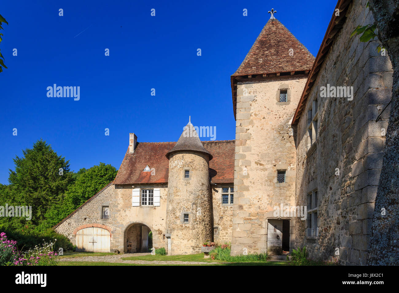 Frankreich, Creuse, Ahun, Schloss Chantemille Stockfoto