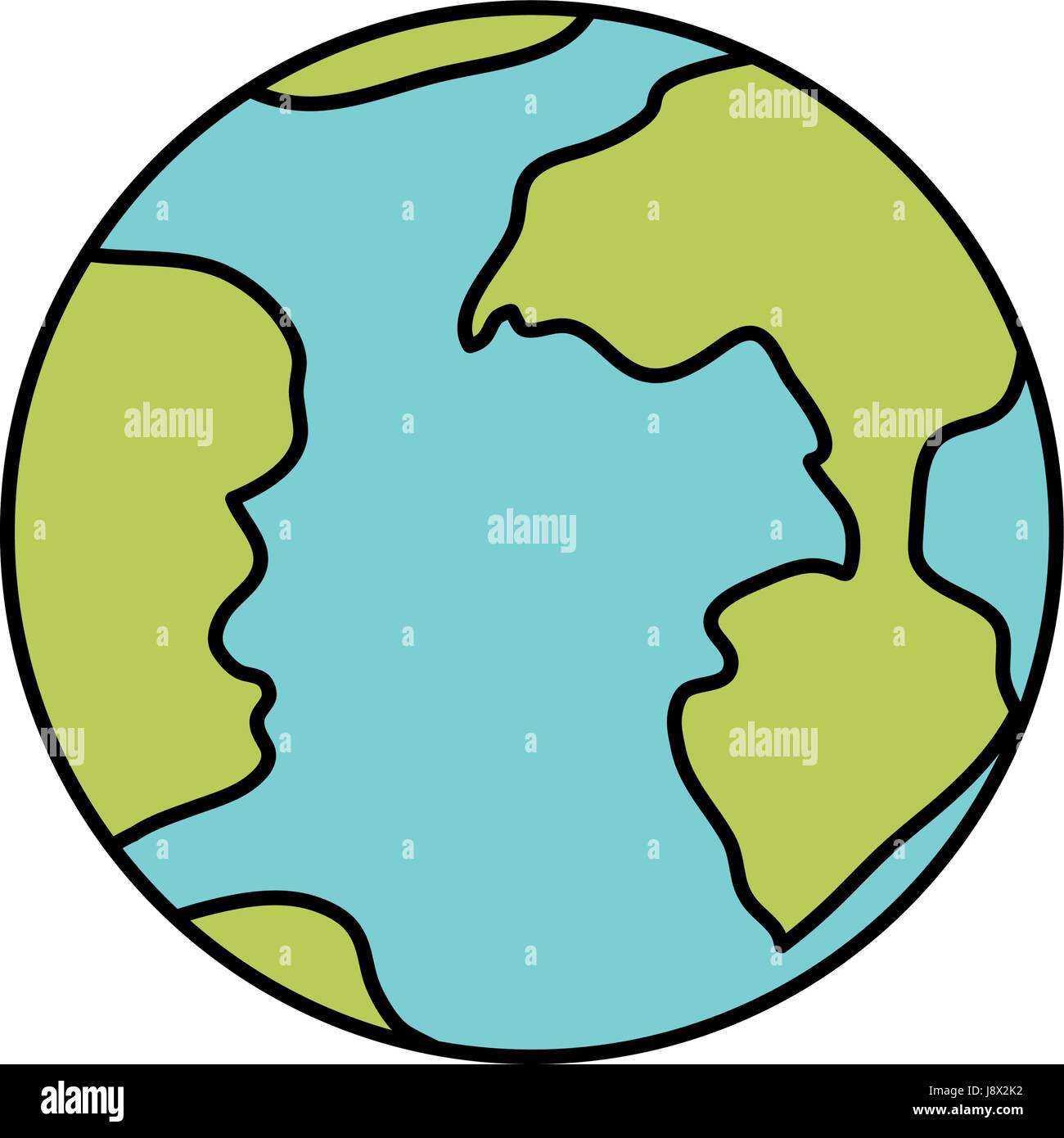 farbenfrohe Silhouette der Erde &quot;Weltkugel&quot;Symbol Vektor