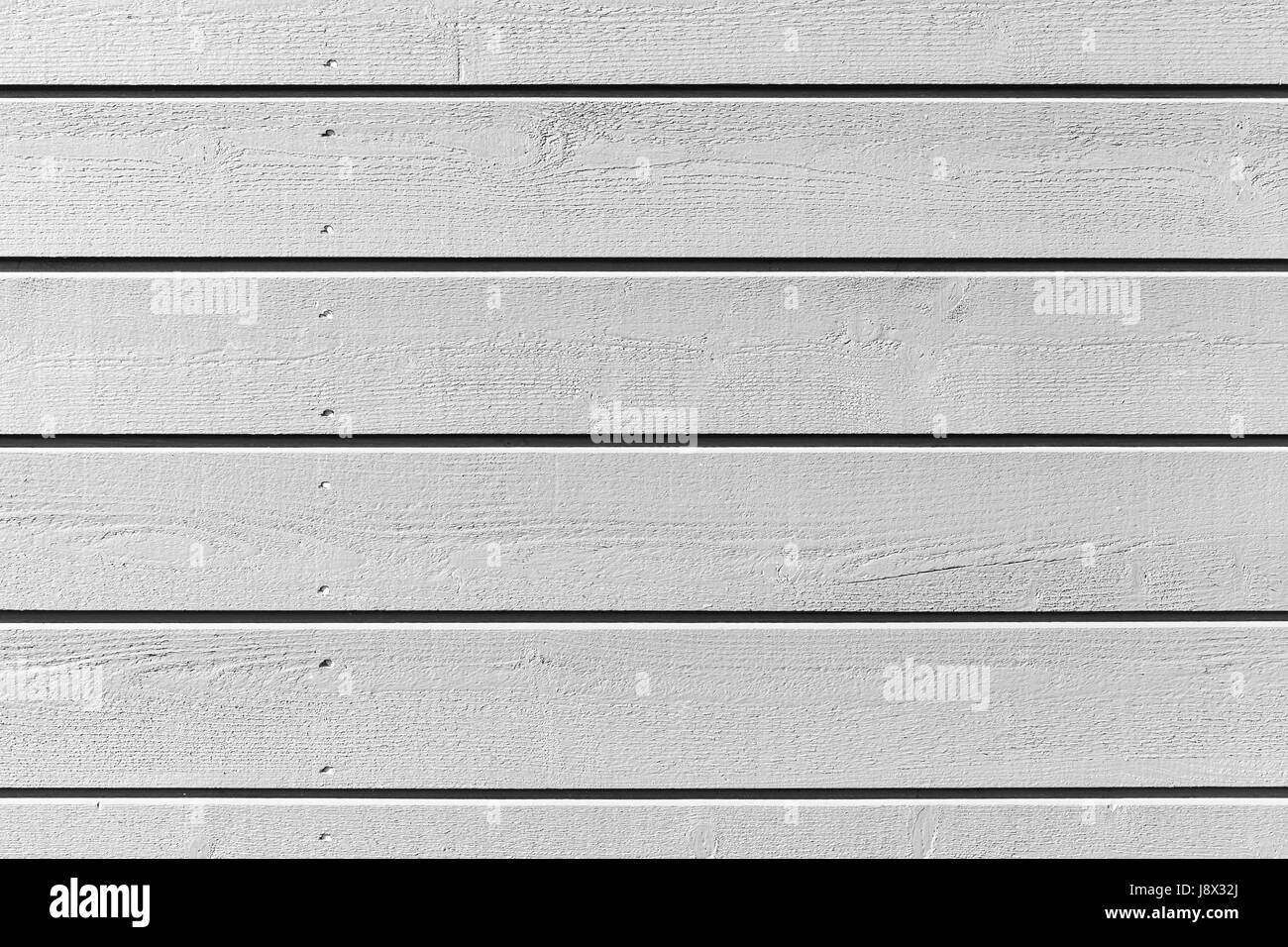 Natürliche weiße Holzwand Bretter mit Nägeln, Hintergrundtextur Foto gemacht Stockfoto