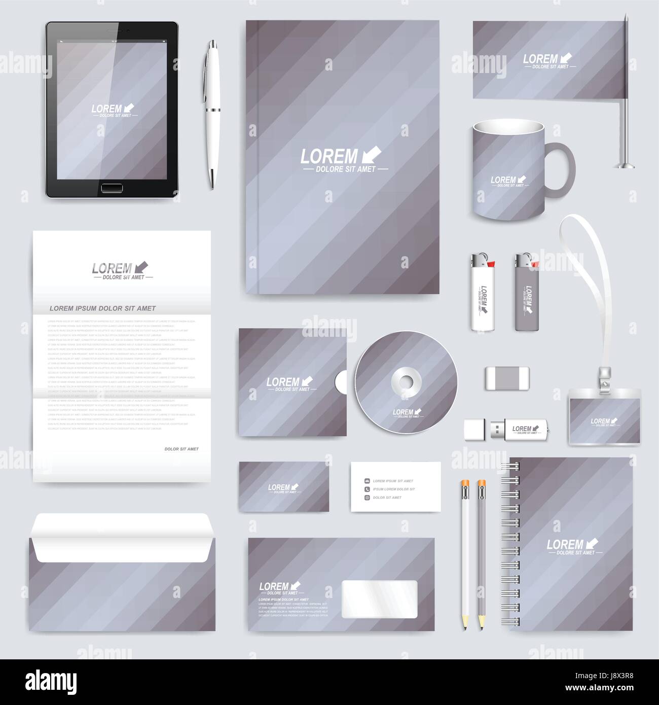 Graue Reihe von Vektorcorporate IdentityVorlage. Modernes Business