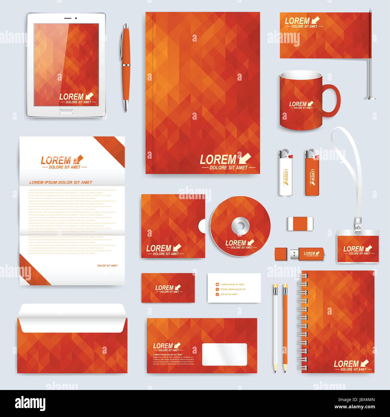 Rot Set Layout Von Vektor Corporate Identity Vorlage Wirtschaft Wissenschaft Medizin Und Technik Design Briefpapier Mock Up Hintergrund Mit Dreiecken Abstrakte Branding Prasentation Broschure Stock Vektorgrafik Alamy