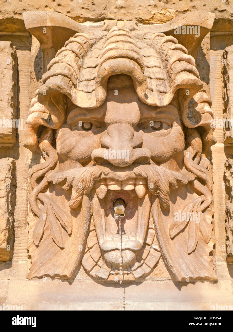 Gesicht Brunnen Grimasse Wasserturm Wasserspeier Emblem Geschichte Denkmal Stockfotografie Alamy
