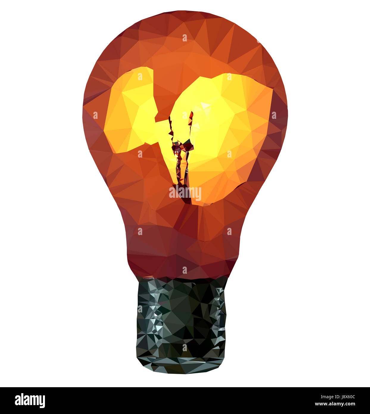 Triagulated Lampe auf weißem Hintergrund Stockfoto