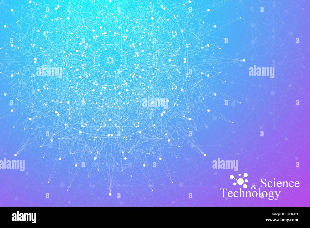 Geometrischen abstrakten Hintergrund Molekül und Kommunikation. Vektor-illustration Stock Vektor