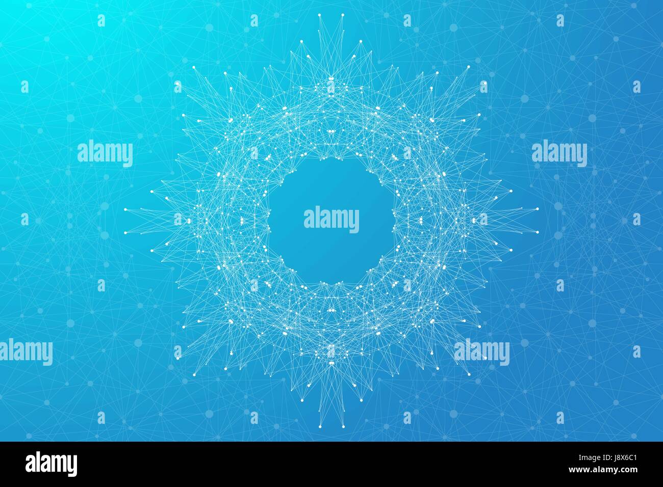 Geometrischen abstrakten Hintergrund Molekül und Kommunikation. Vektor-illustration Stock Vektor