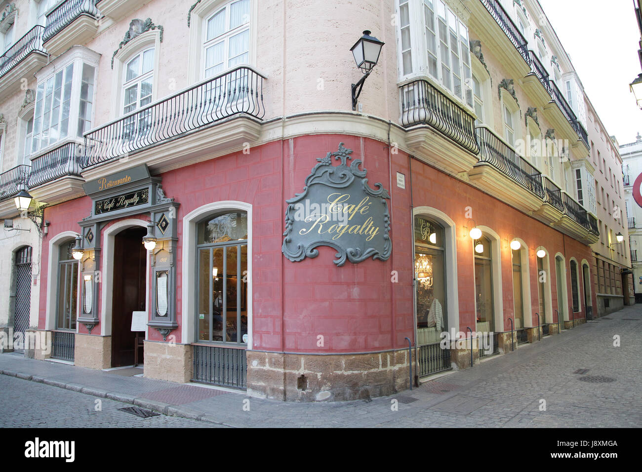 Restaurant Café König in Cádiz Andalucia Spanien Stockfoto