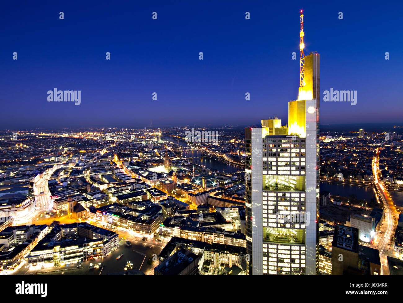 Bank, Kreditinstitut, Sonnenuntergang, Deutschland, Bundesrepublik Deutschland, Stil Stockfoto