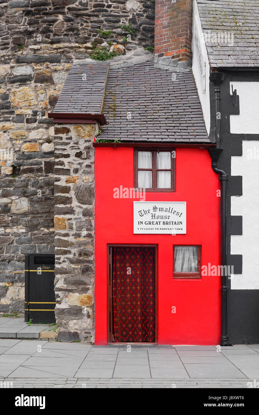 Wales, Conwy, das kleinste Haus in Großbritannien. Stockfoto
