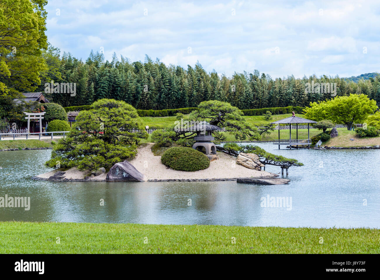 Sawa-keine-Ike Teich, Korakuen Garten Okayama Stockfoto