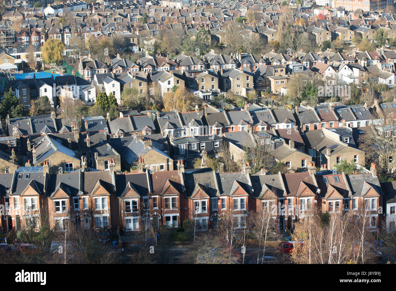 Gesamtansicht der Wohnungsbestand in Süd-London Stockfoto