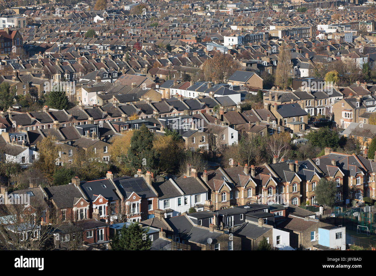 Gesamtansicht der Wohnungsbestand in Süd-London Stockfoto