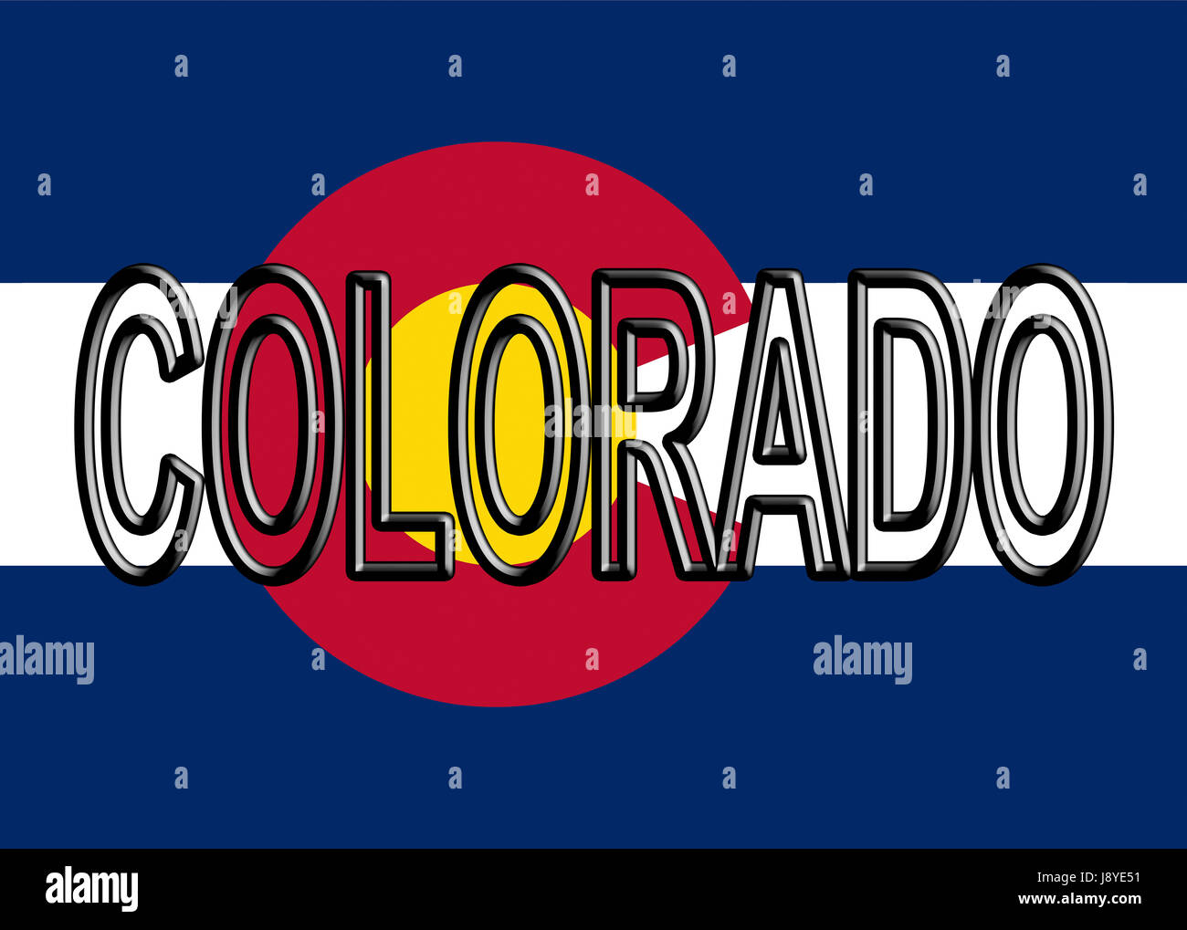 Abbildung der Flagge des Staates Colorado in den USA mit dem Staat auf die  Fahne geschrieben Stockfotografie - Alamy