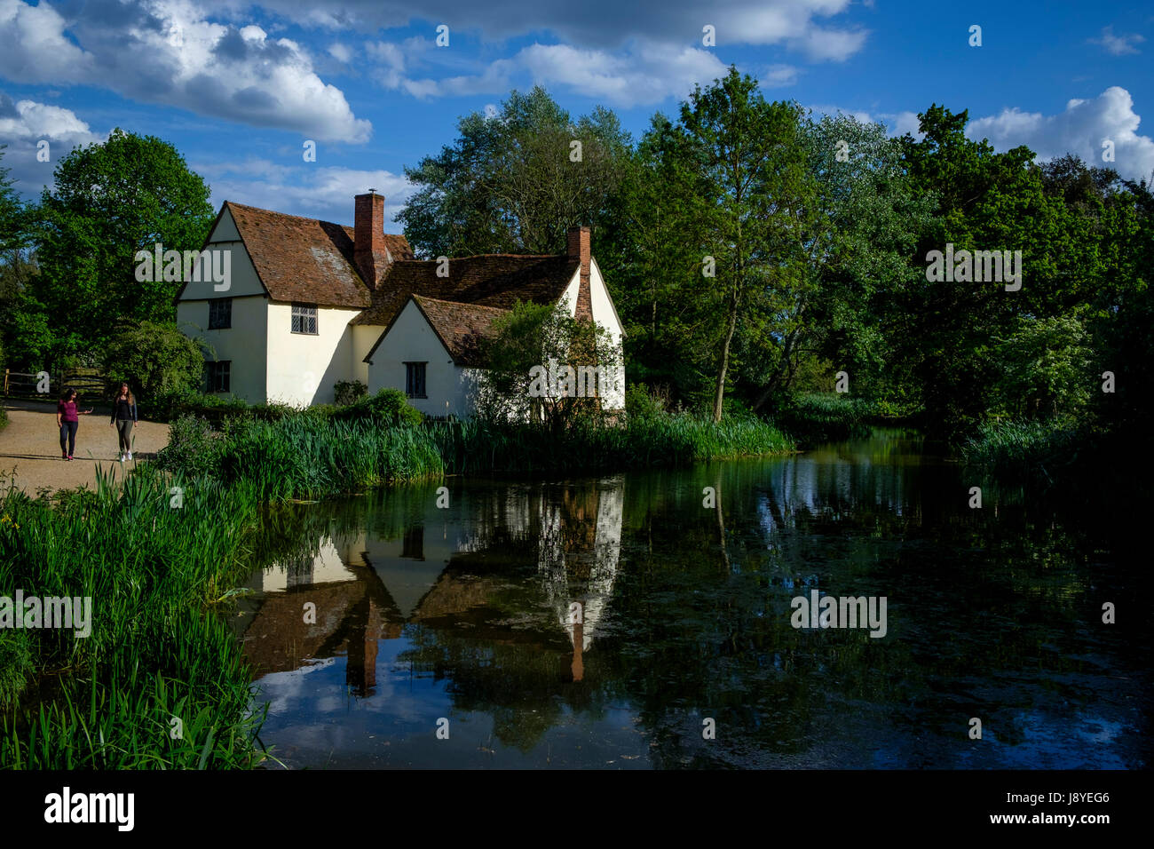 Willy Lotts-Haus, das in vielen Constable Gemälde, darunter "Der Heuwagen" vorgestellt. In der Nähe von Flatford Mühle am Fluss Stour, East Bergholt, S Stockfoto