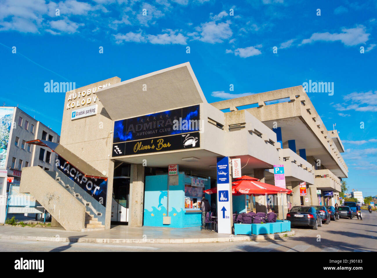 Autobusni geht, Bus und Coach Station, Sibenik, Dalmatien, Kroatien Stockfoto