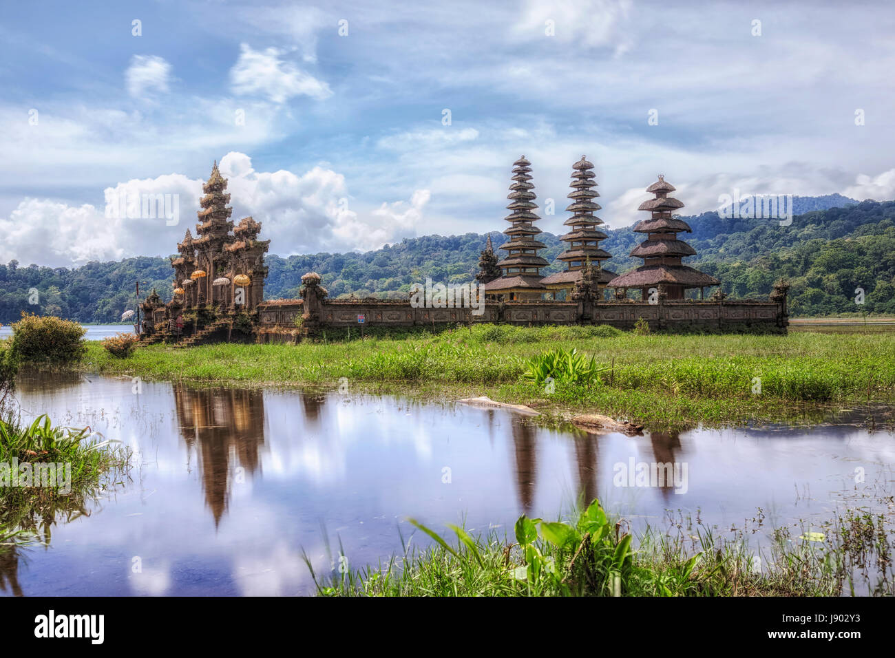 Pegubugan, Gubug Tempel, Lake Tamblingan Munduk Dorf, Bali, Indonesien Stockfoto