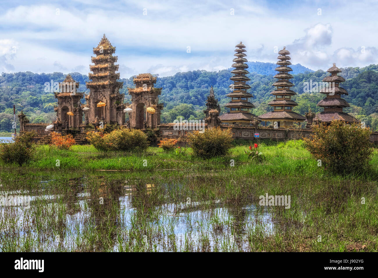 Pegubugan, Gubug Tempel, Lake Tamblingan Munduk Dorf, Bali, Indonesien Stockfoto