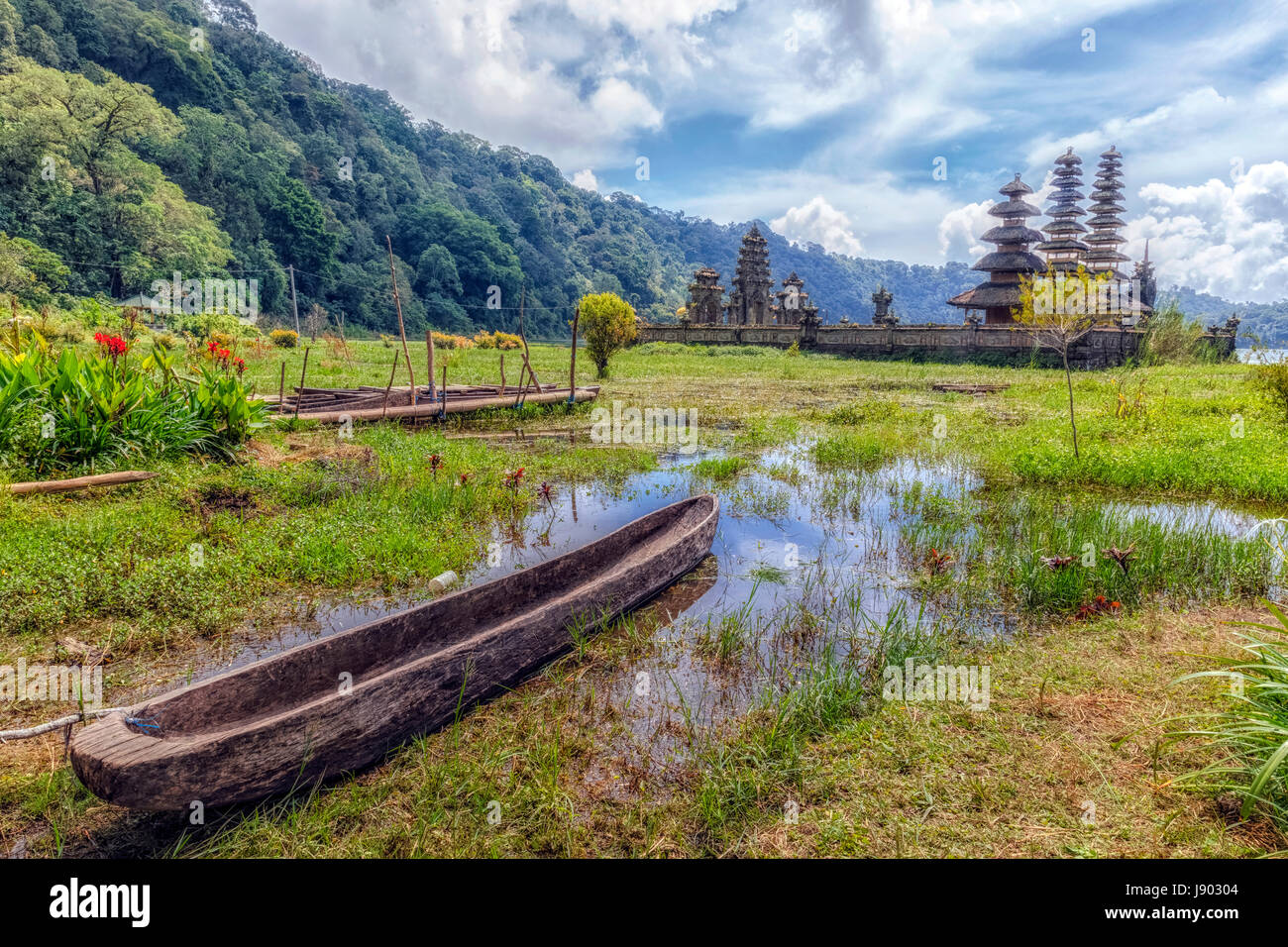 Pegubugan, Gubug Tempel, Lake Tamblingan Munduk Dorf, Bali, Indonesien Stockfoto