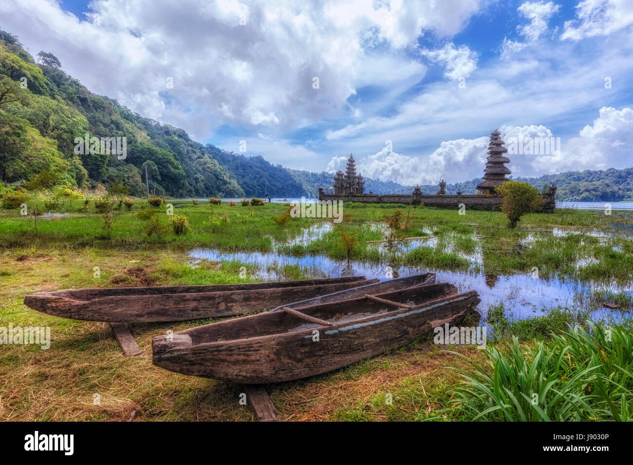Pegubugan, Gubug Tempel, Lake Tamblingan Munduk Dorf, Bali, Indonesien Stockfoto