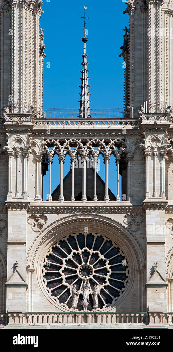 Turm, Turm, Dame, Kirche, Kathedrale, Paris, Frankreich, Kirchturm, Religion, Stockfoto
