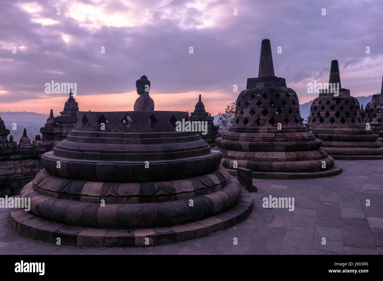 Borobudur Tempel, Magelang, Java, Indonesien, Asien Stockfoto