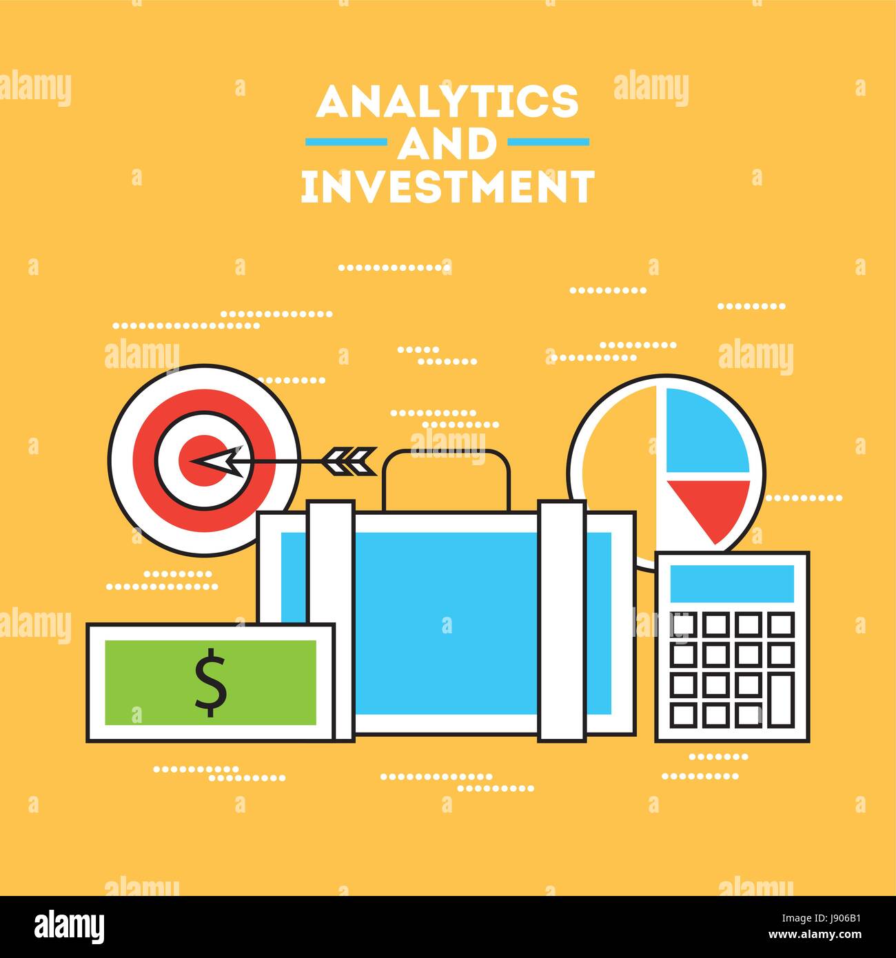 analytische und Investitionen flach Stock Vektor