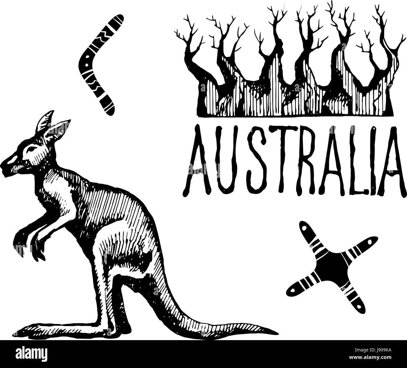 Australien-Symbole und Zeichen Stock Vektor