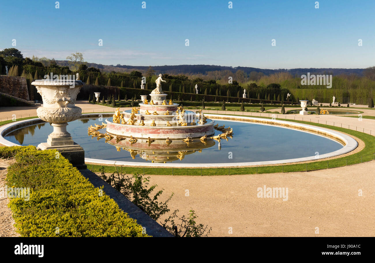 Der Latona Brunnen Im Garten Von Versailles In Frankreich