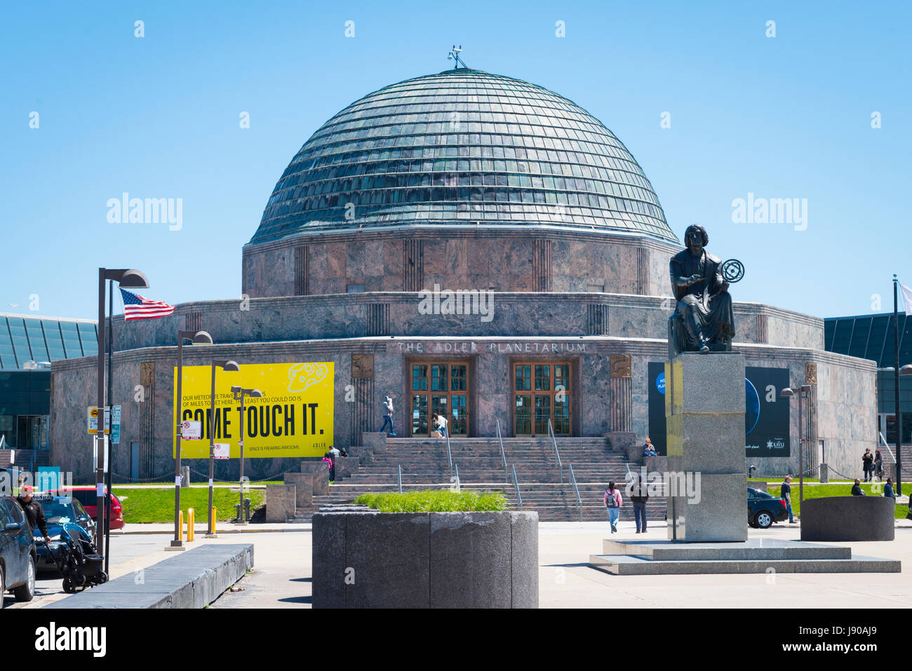 Chicago Illinois in der Nähe von South Side Osten Solidarität fahren Adler Planetarium astronomischen Museum 1930 Art Deco achteckigen Außendesign Ernest Grunsfeld Stockfoto