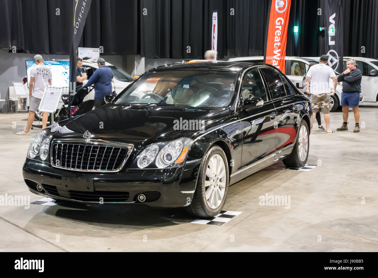2007-Luxuslimousine Maybach 57-Auto auf dem Display bei Tamworth Australia. Stockfoto