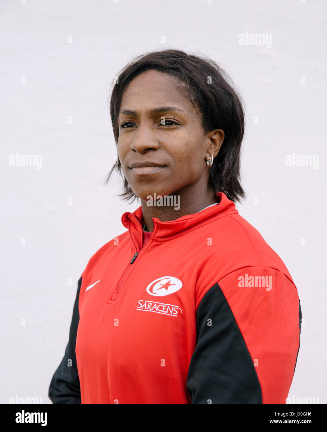 2014 Rugby World Cup Gewinner, Maggie Alphonsi MBE, soll die erste weibliche Rugby-Experte für den Rugby World Cup 2015 werden. Stockfoto