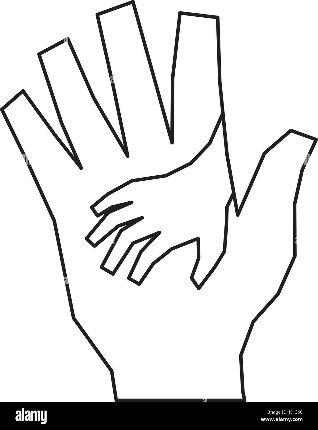 Ausgestreckte Hand-symbol Stock Vektor