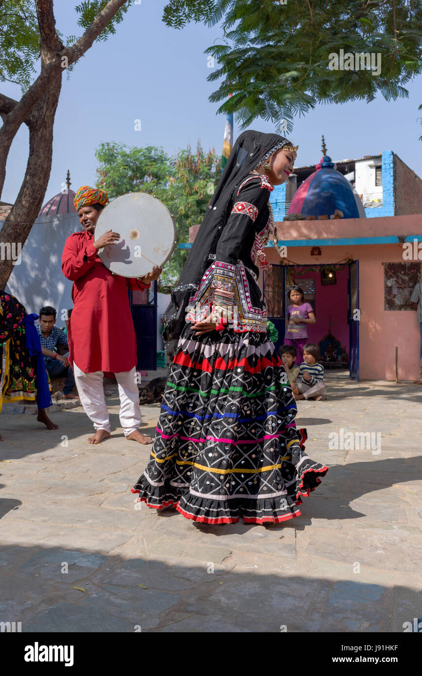 Kalbelia Nomaden von Rajasthan, Indien Stockfoto