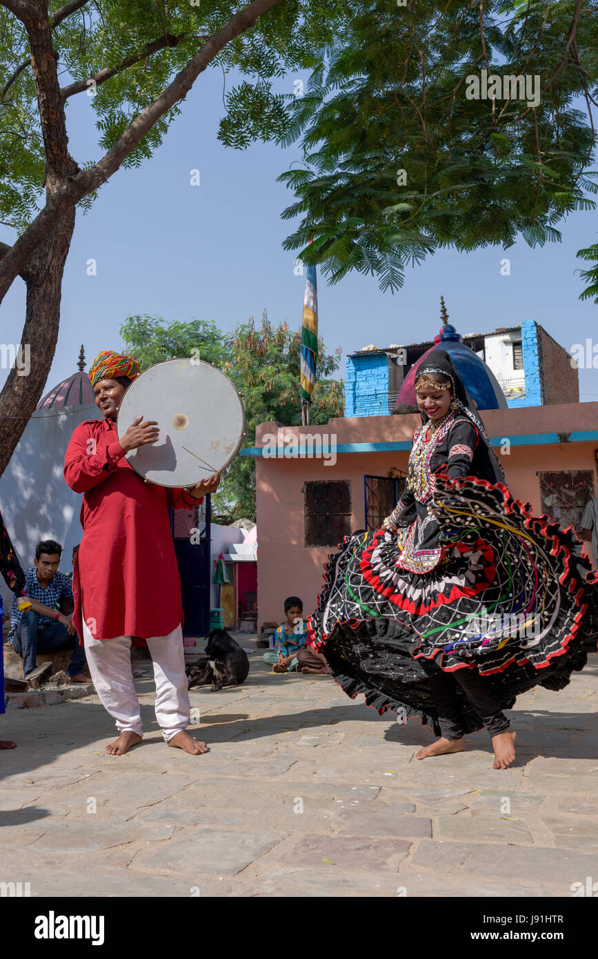 Kalbelia Nomaden von Rajasthan, Indien Stockfoto