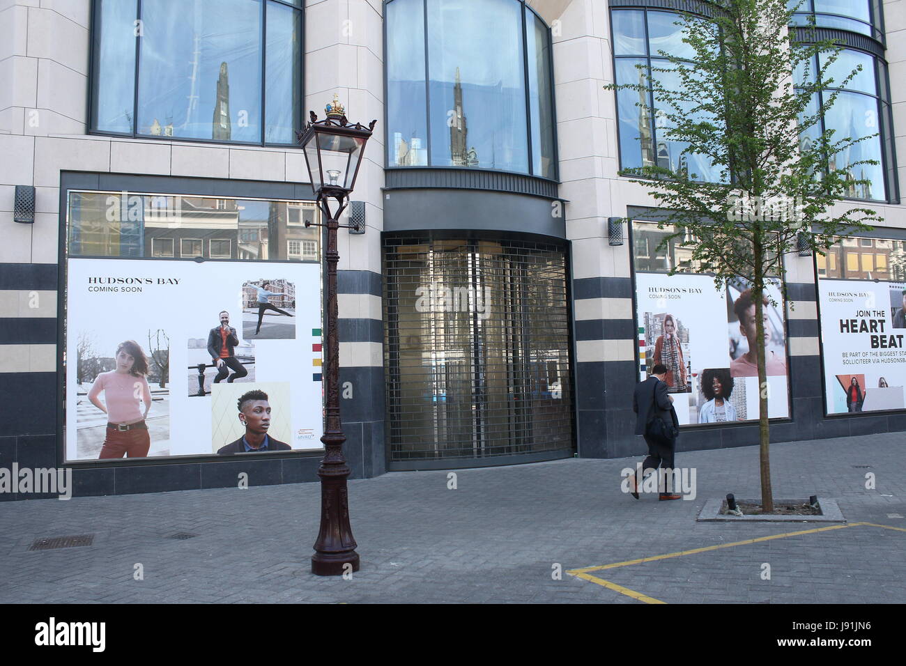 BrandNew bald zu eröffneten Flagship Store von Hudson Bay bei Rokin, zentrale Amsterdam, Niederlande. (Mai 2017) Stockfoto