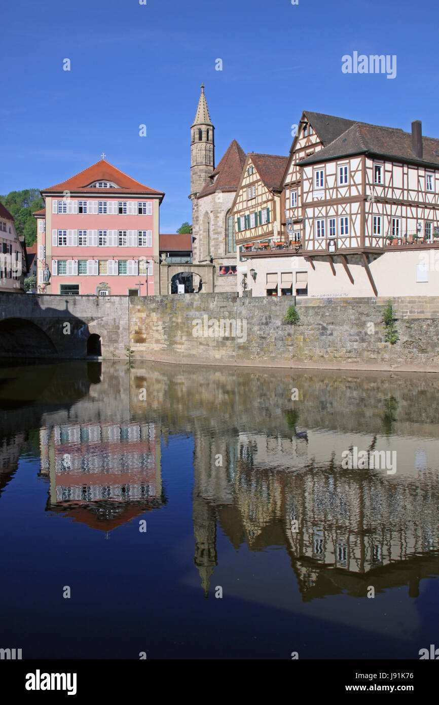 Altstadt, Frame-Work, Herd, Köcher, Klang, Brücke, Altstadt, Rahmen, Stockfoto