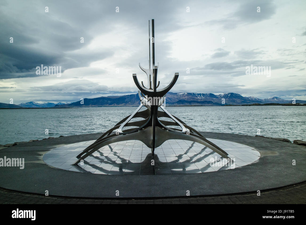 "Die Sun Voyager" Skulptur entworfen von Jon Gunnar Arnason in Reykjavik, Island. Stockfoto
