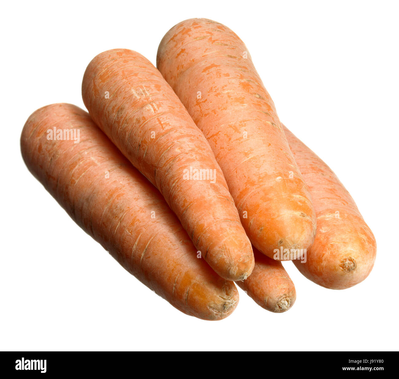Karotten in weißem Rücken Stockfoto