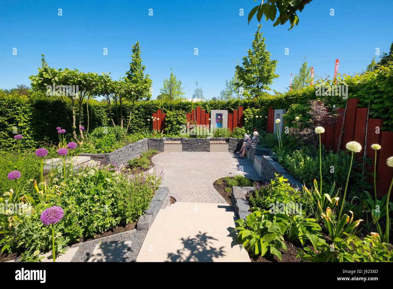 Ein Perspektivwechsel Garten, eines der Garten Einstellungen, Ideen für urbane Gärten, IGA 2017 International Garden Festival (International Garten Stockfoto