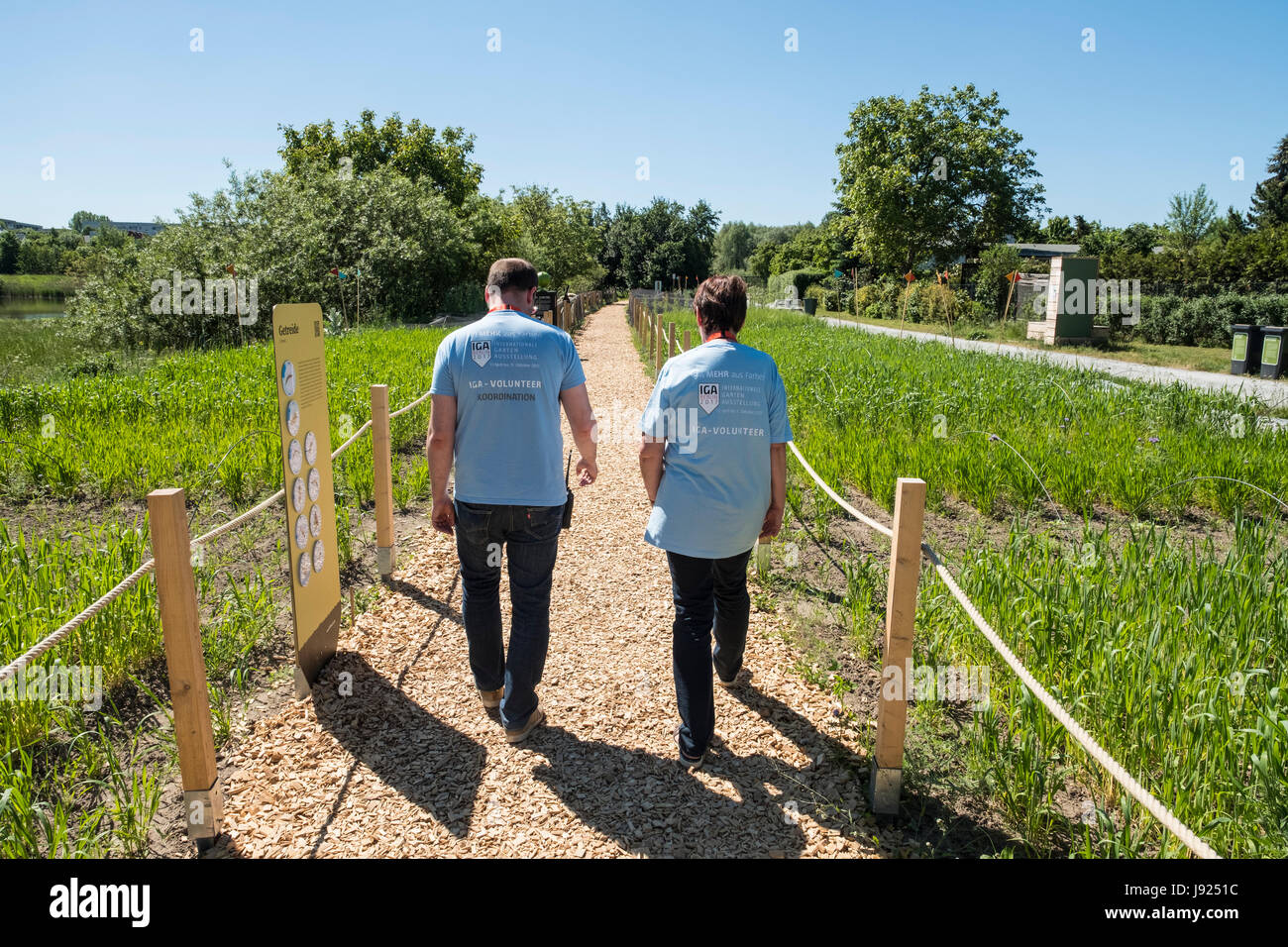 Personal im IGA 2017 internationales Gartenfestival (internationale Garten Ausstellung) in Berlin, Deutschland Stockfoto