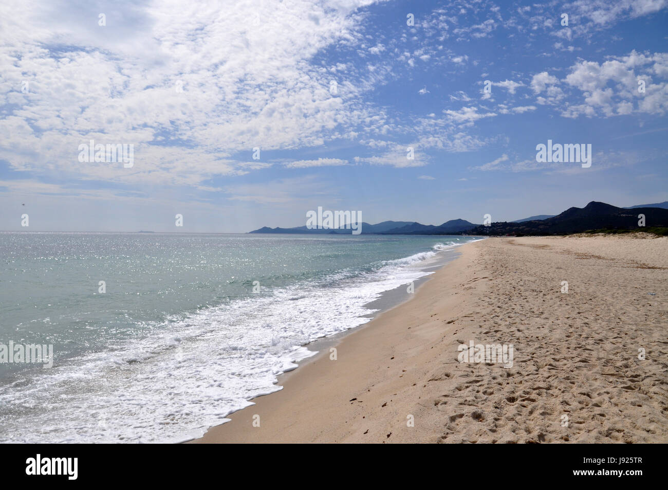 Costa Rei Strand-Blick auf die Insel Sardinien in Italien Stockfoto